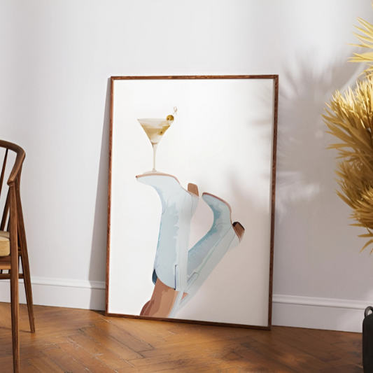 Light Blue Cowgirl Wall Art (Printable+Physical)