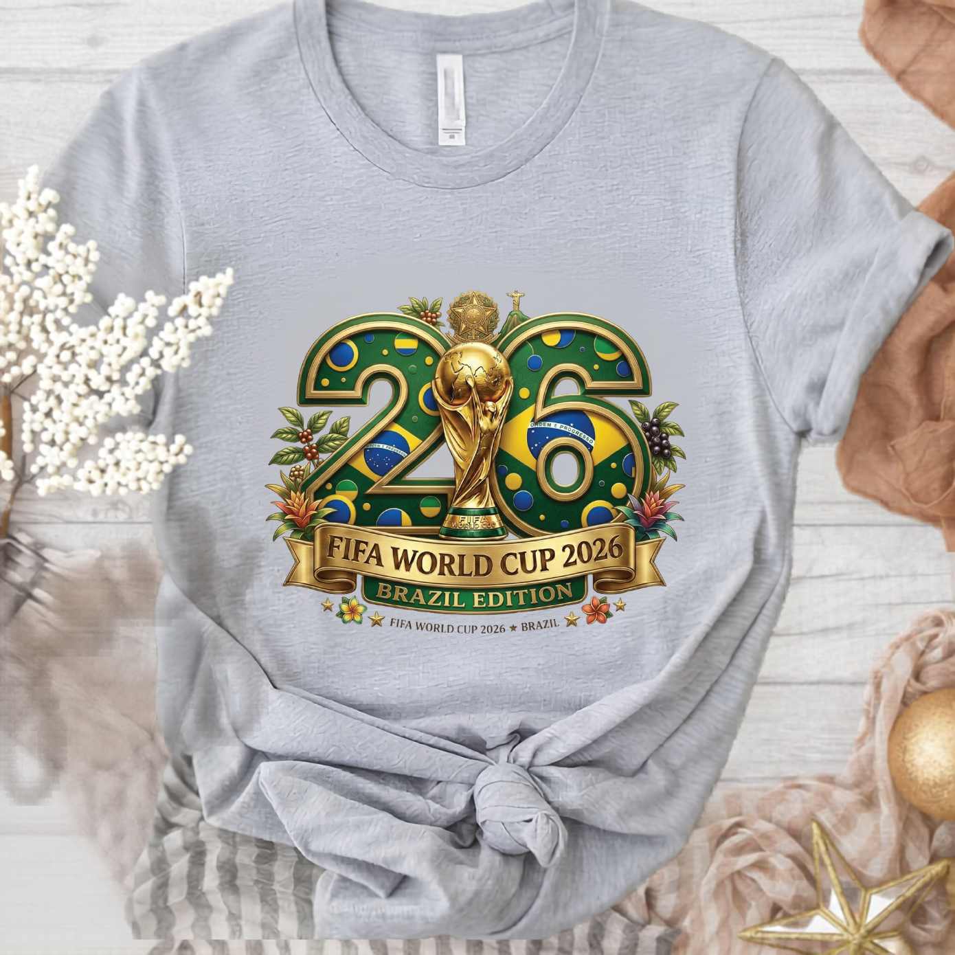 FIFA World Cup 2026 Brazil Edition Graphic Grey T-Shirt (physical)