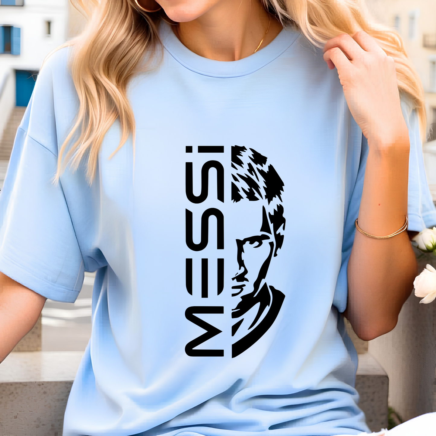 FIFA World Cup 2026, Lionel Messi Half Face Text Graphic T-Shirt (physical)
