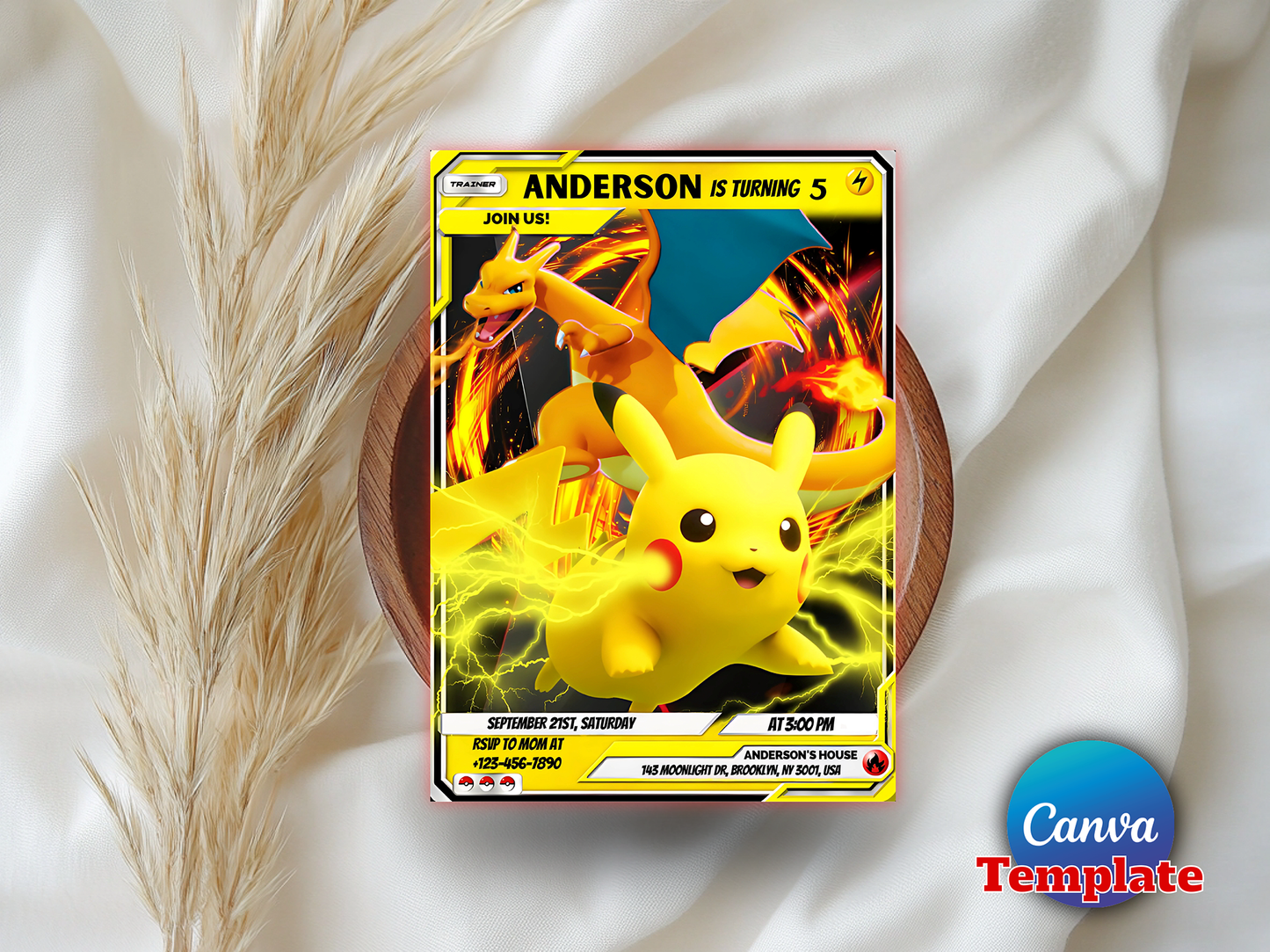 Pokémon Birthday Invitation Template | Instant Canva Download ⚡️🎂