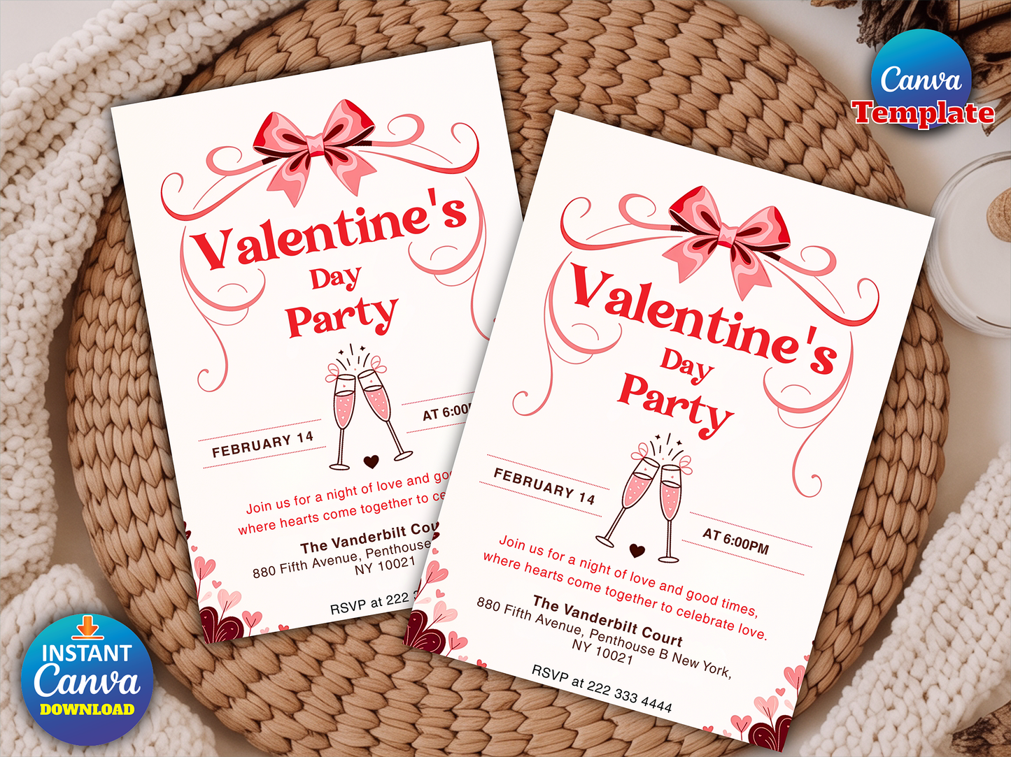 Romantic Valentine’s Day Party Invitation Template