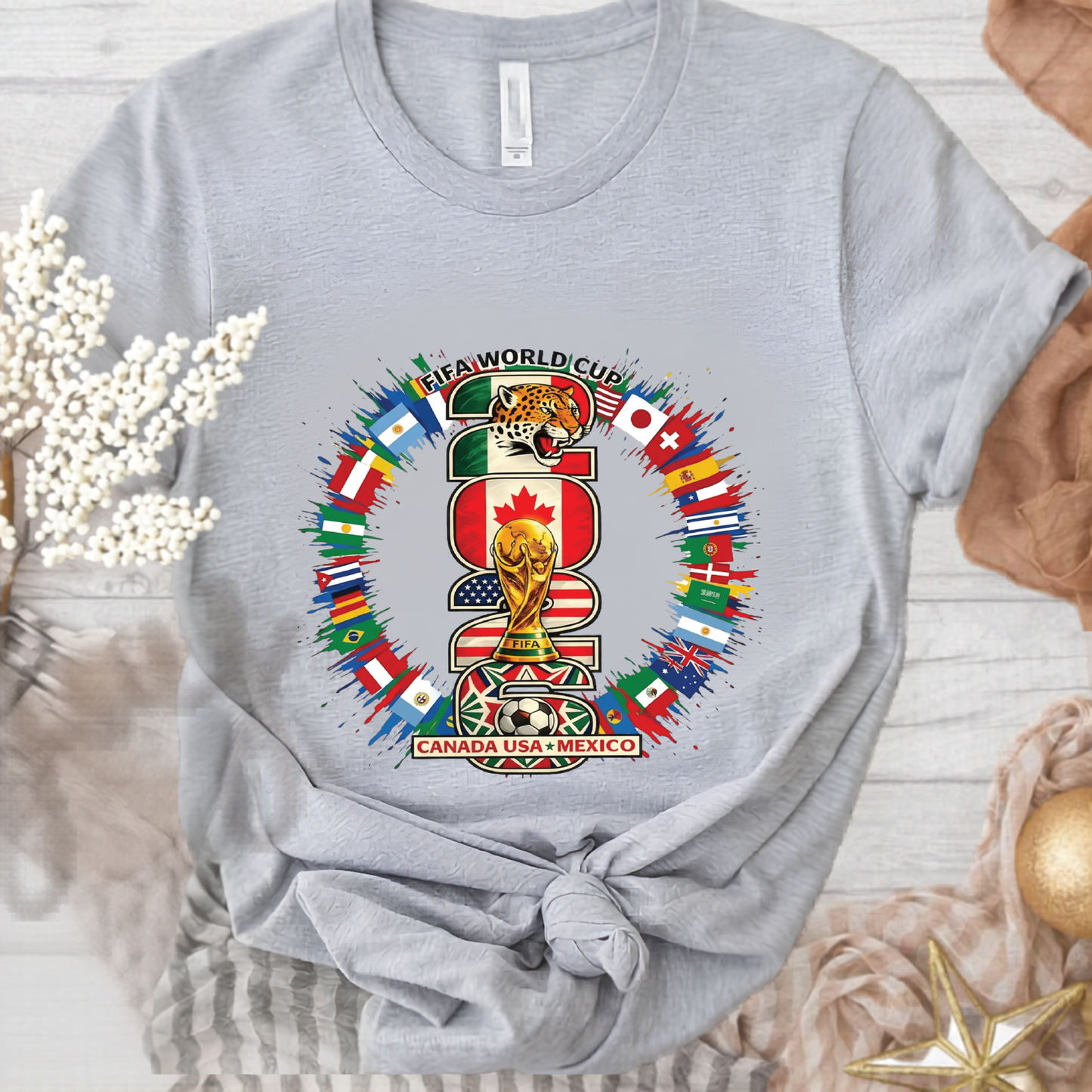 Official 2026 World Cup Canada USA Mexico Pink Graphic Tee (physical)