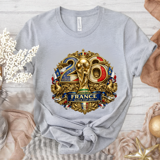 France World Cup 2026 Premium Golden Graphic Navy Blue T-Shirt (physical)