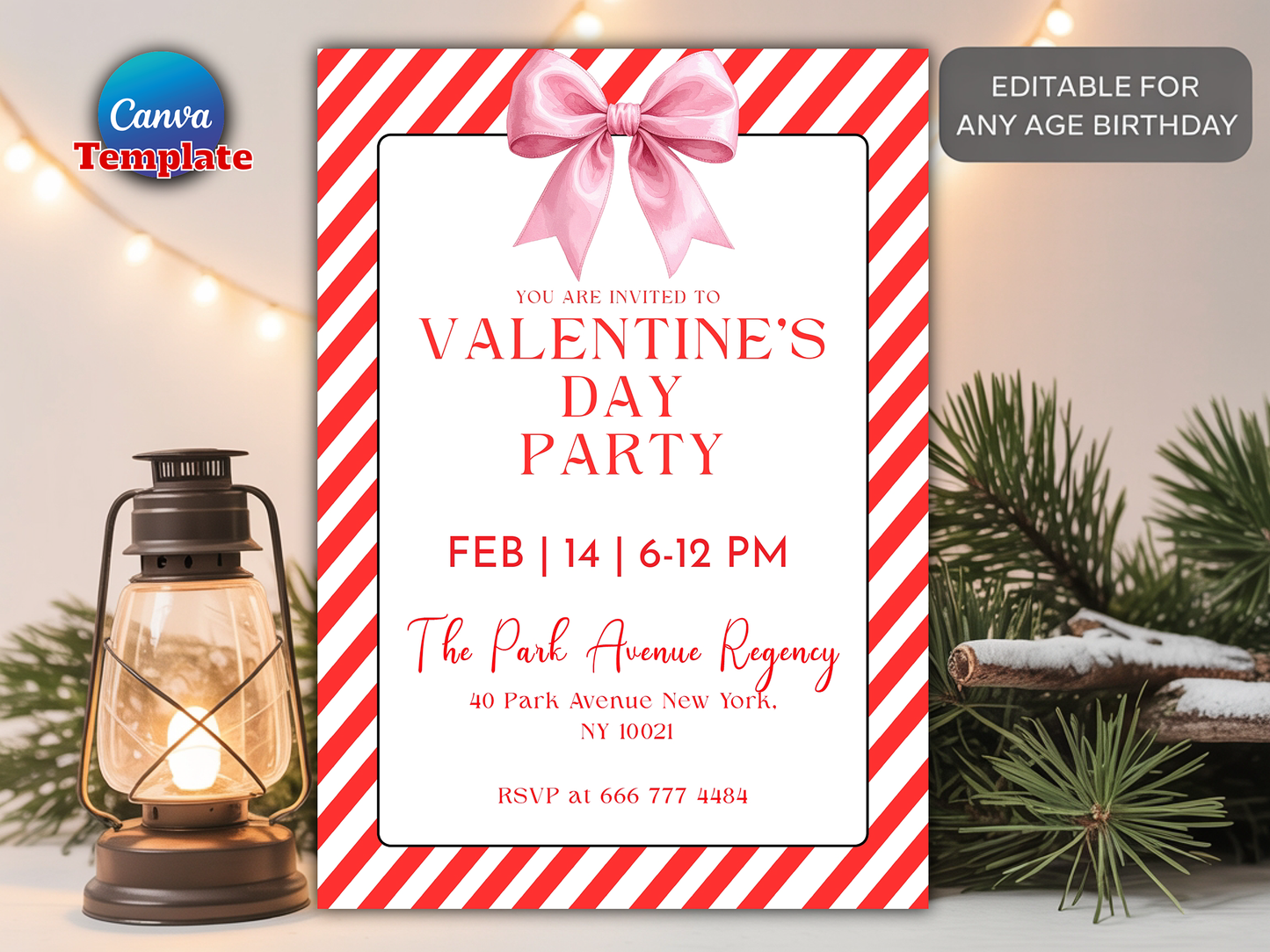 Editable Valentine’s Day Party Invitation Template