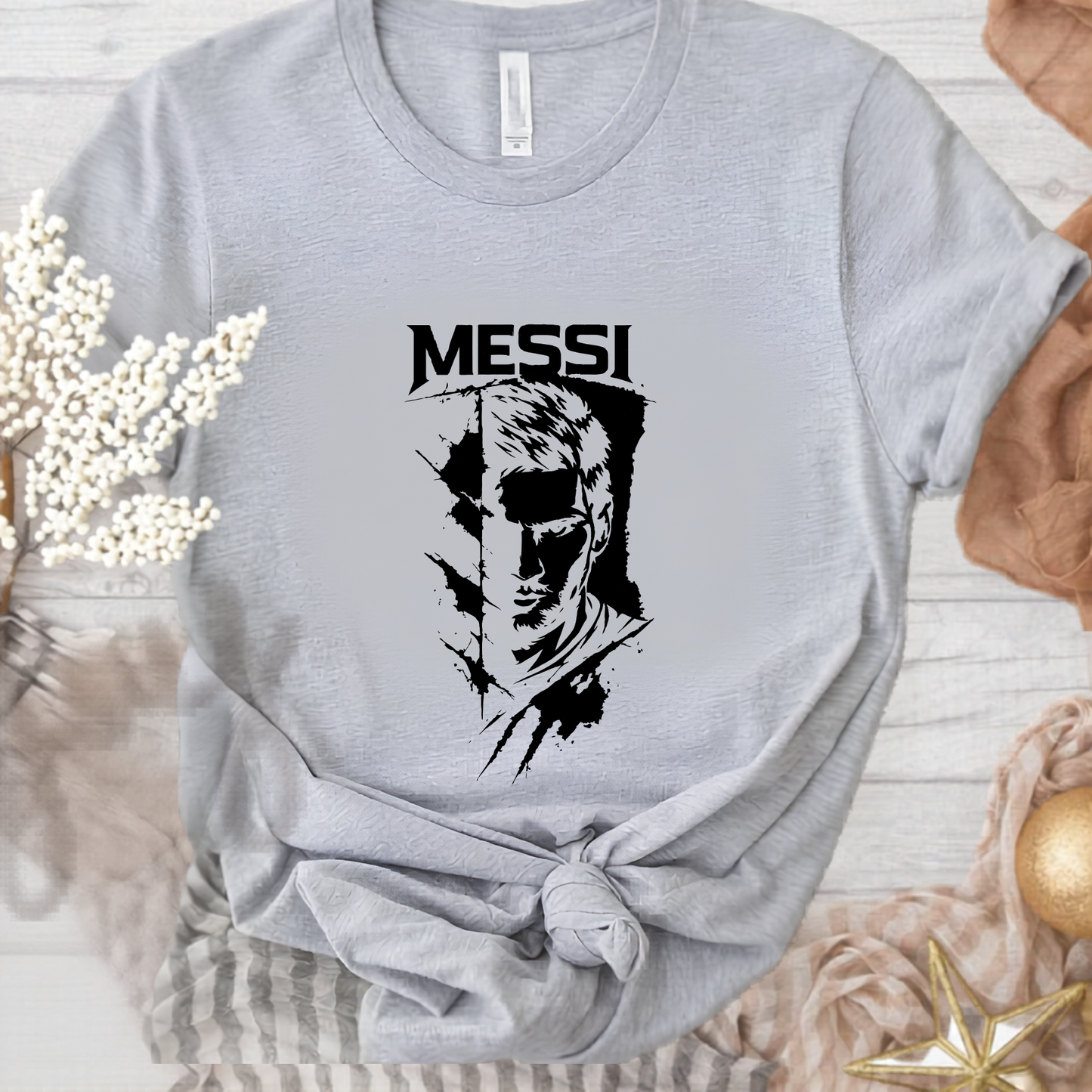FIFA World Cup 2026 Lionel Messi Grunge Portrait Graphic Tee (physical)