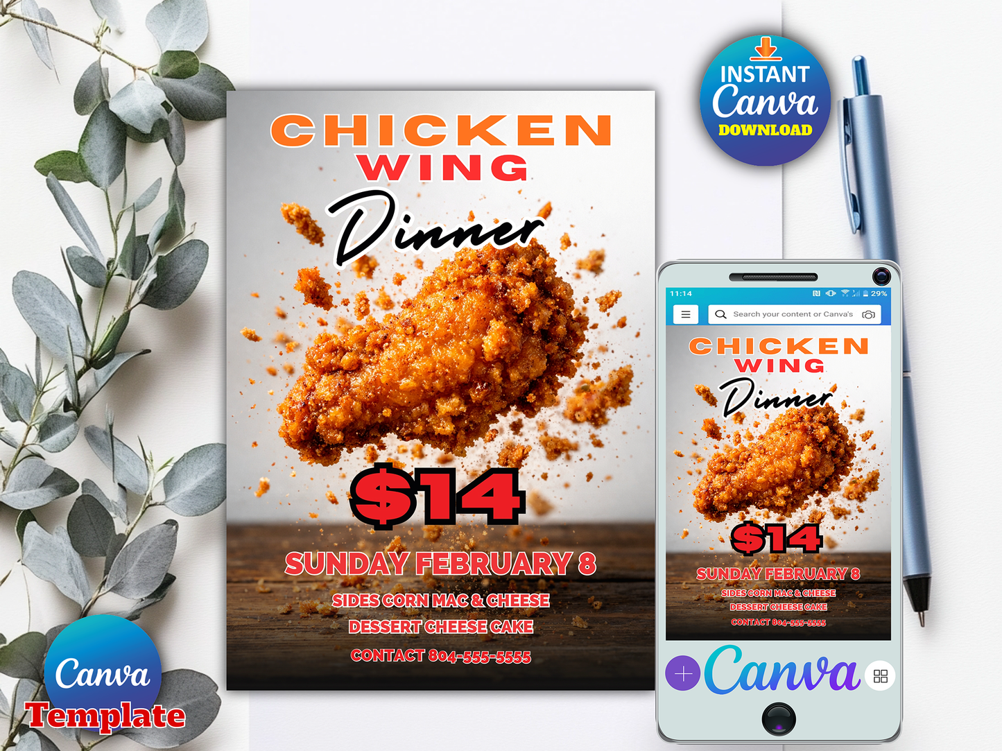 Fried Chicken Wing Dinner