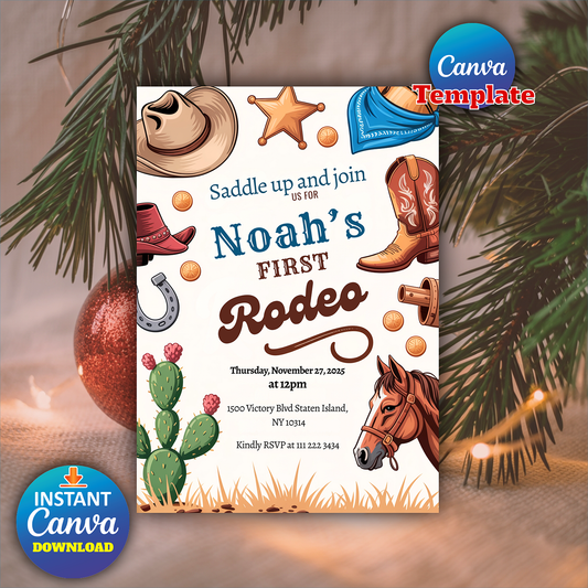 First Rodeo Birthday Invitation Template