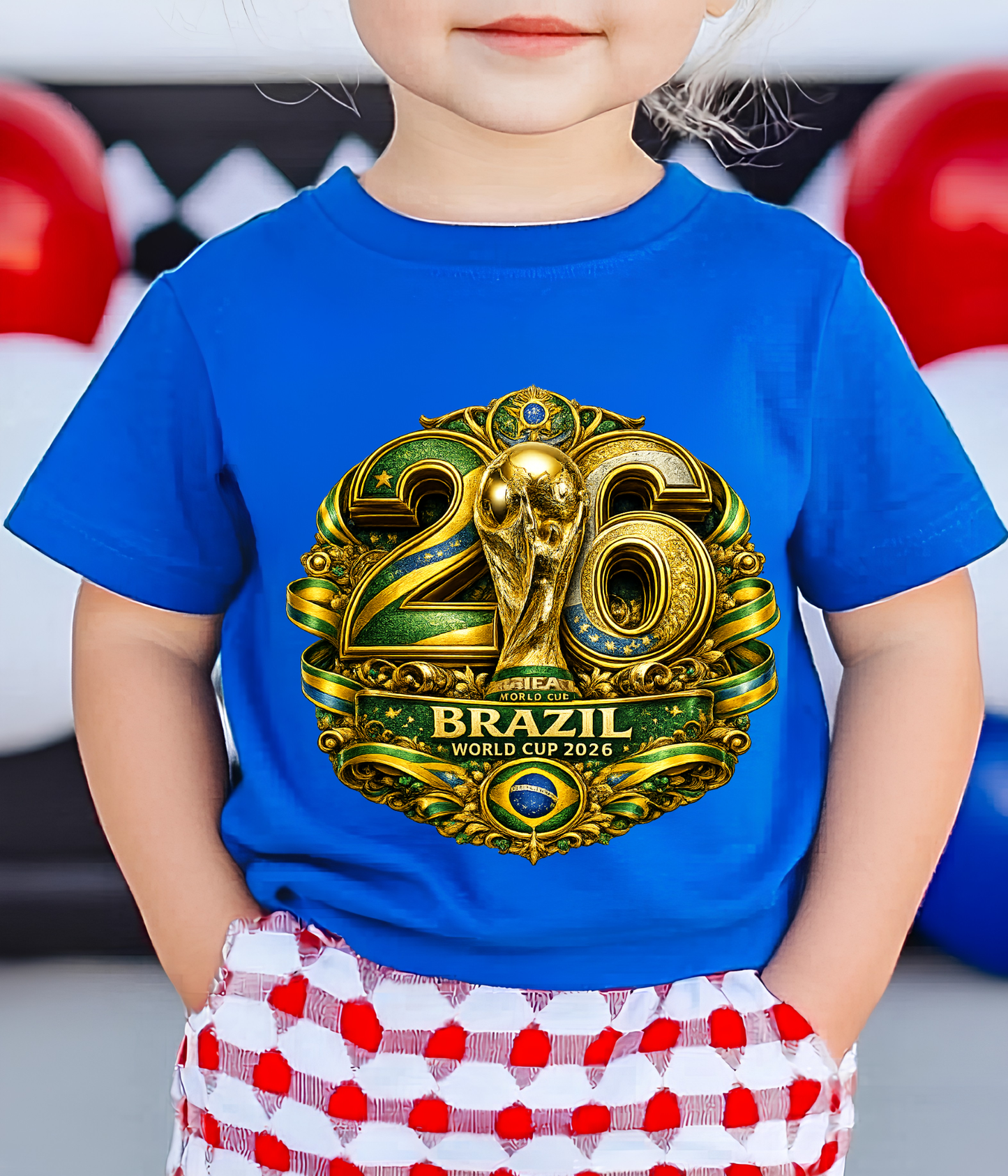 Brazil World Cup 2026 Premium Golden Graphic Black T-Shirt (physical)