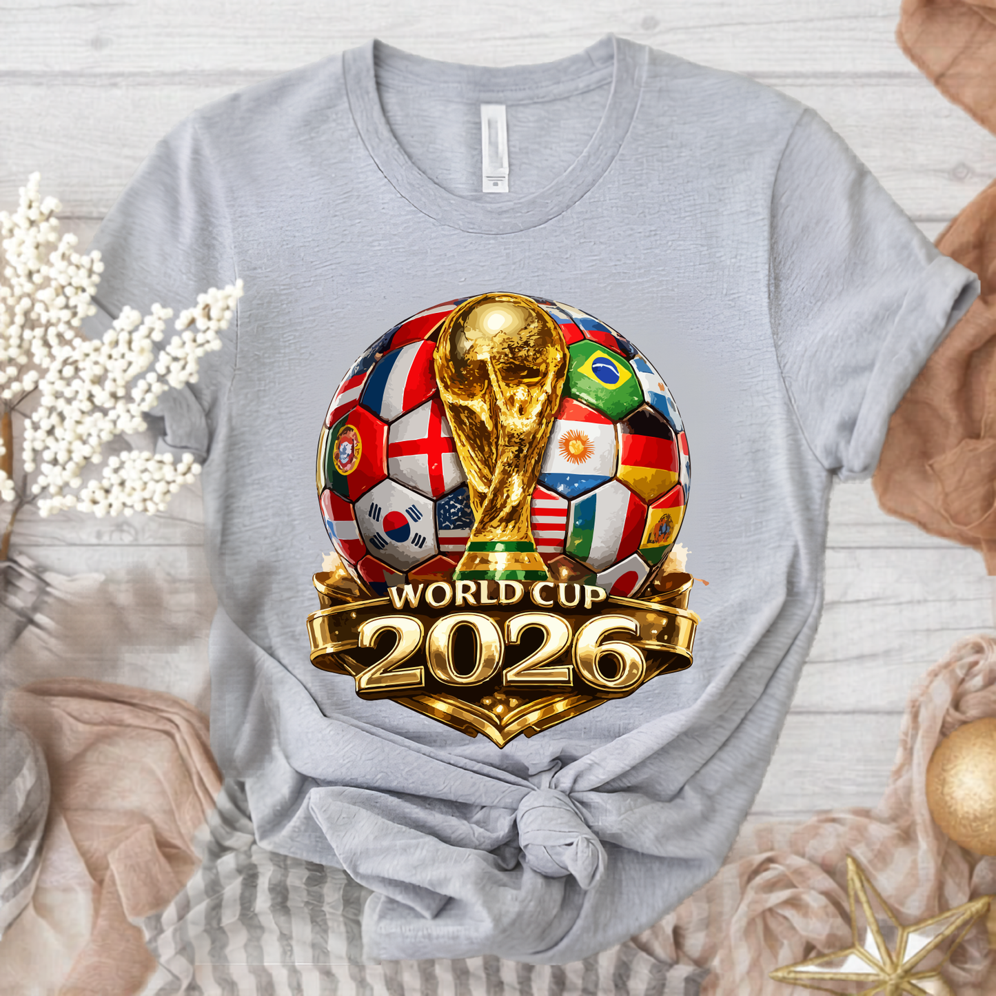 World Cup 2026 International Flags Graphic Tee - Premium Football Tournament Shirt (physical)