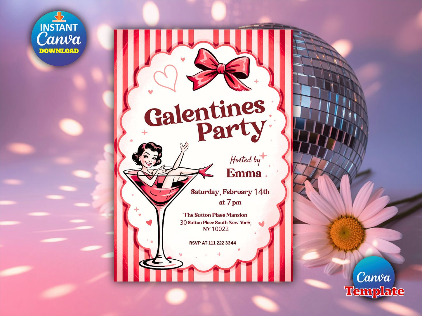 Editable Galentine's Day Invitation