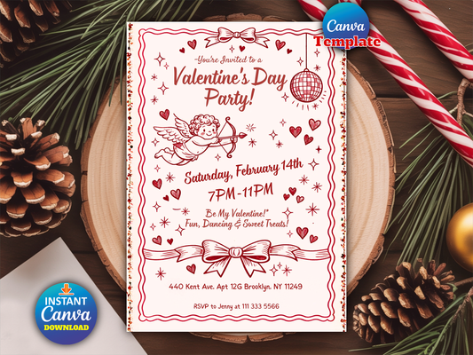 Galentine's Invite Valentine's Day Party Girls Night