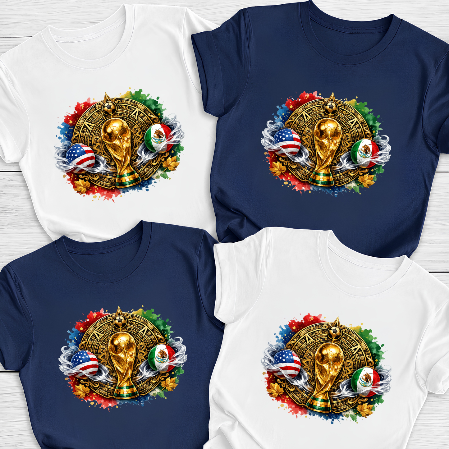 Official World Cup 2026 Colorful Soccer Trophy Graphic T-Shirt (physical)