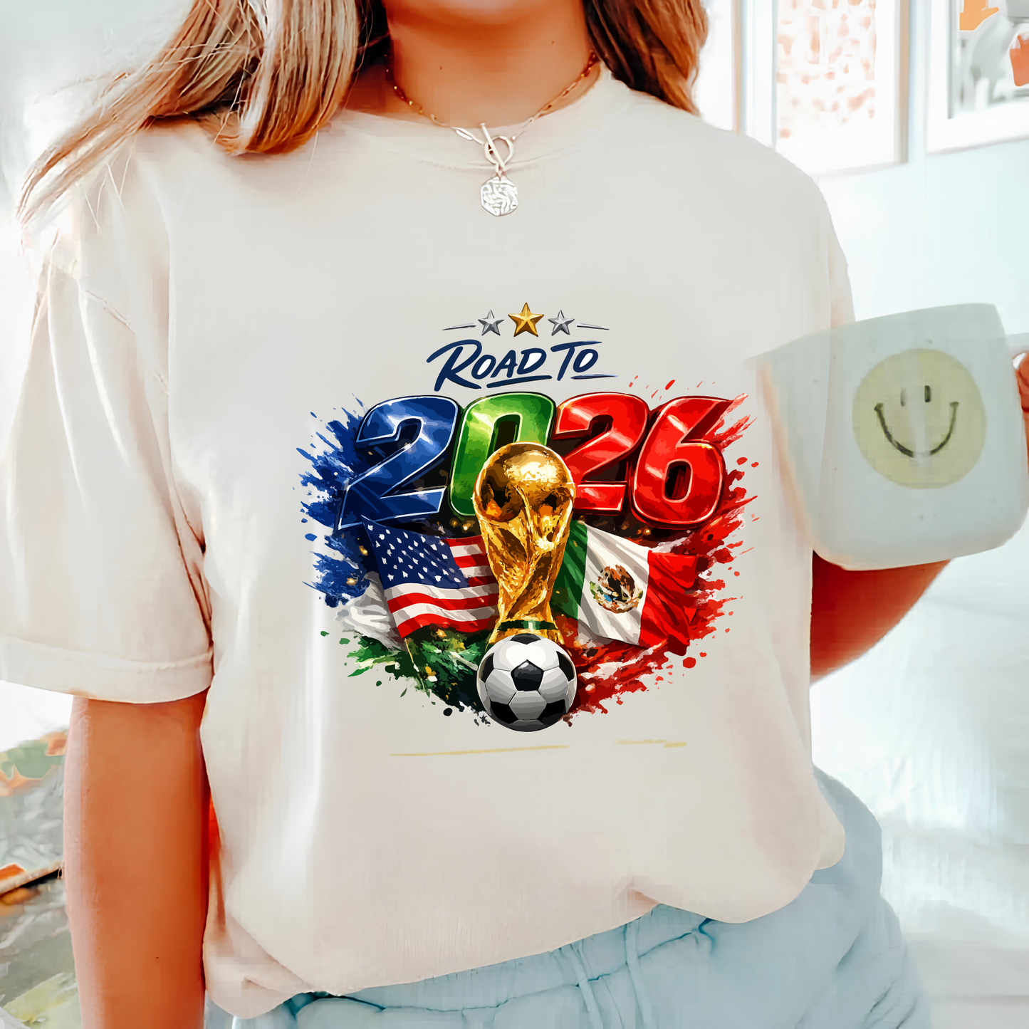 Road to 2026 World Cup United States & Mexico Soccer Fan T-Shirt (physical)
