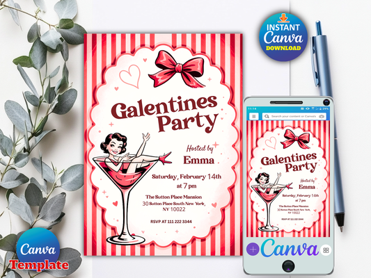 Editable Galentine's Day Invitation