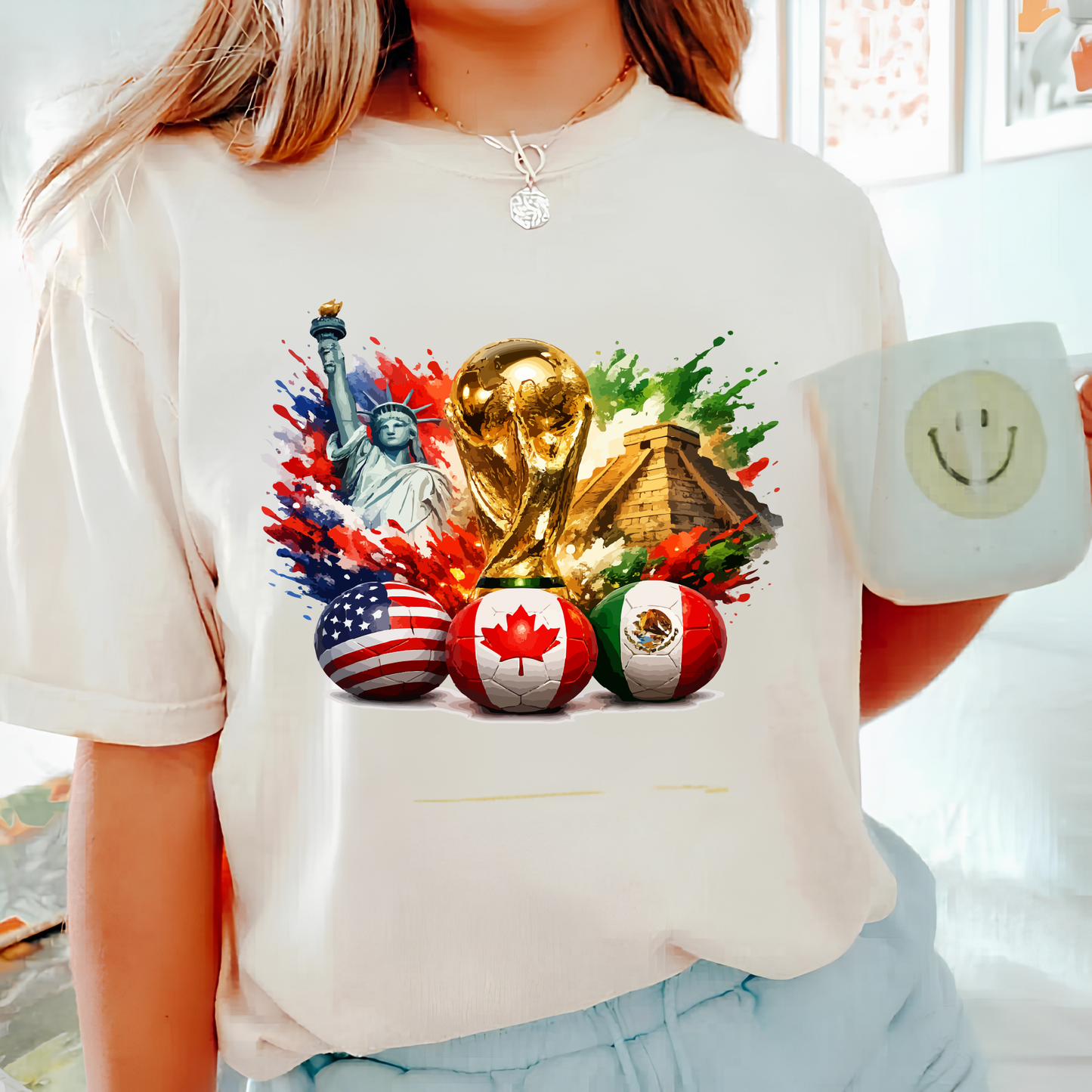 2026 World Cup United North America Soccer T-Shirt - USA, Canada & Mexico Fan Tee(physical)