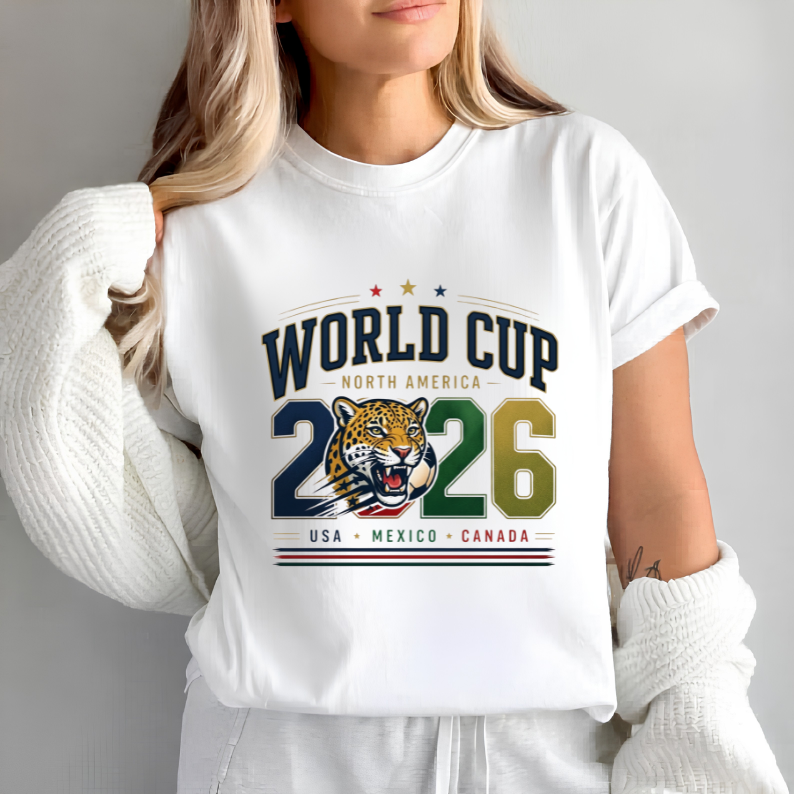 2026 World Cup North America Jaguar Graphic White T-Shirt (physical)