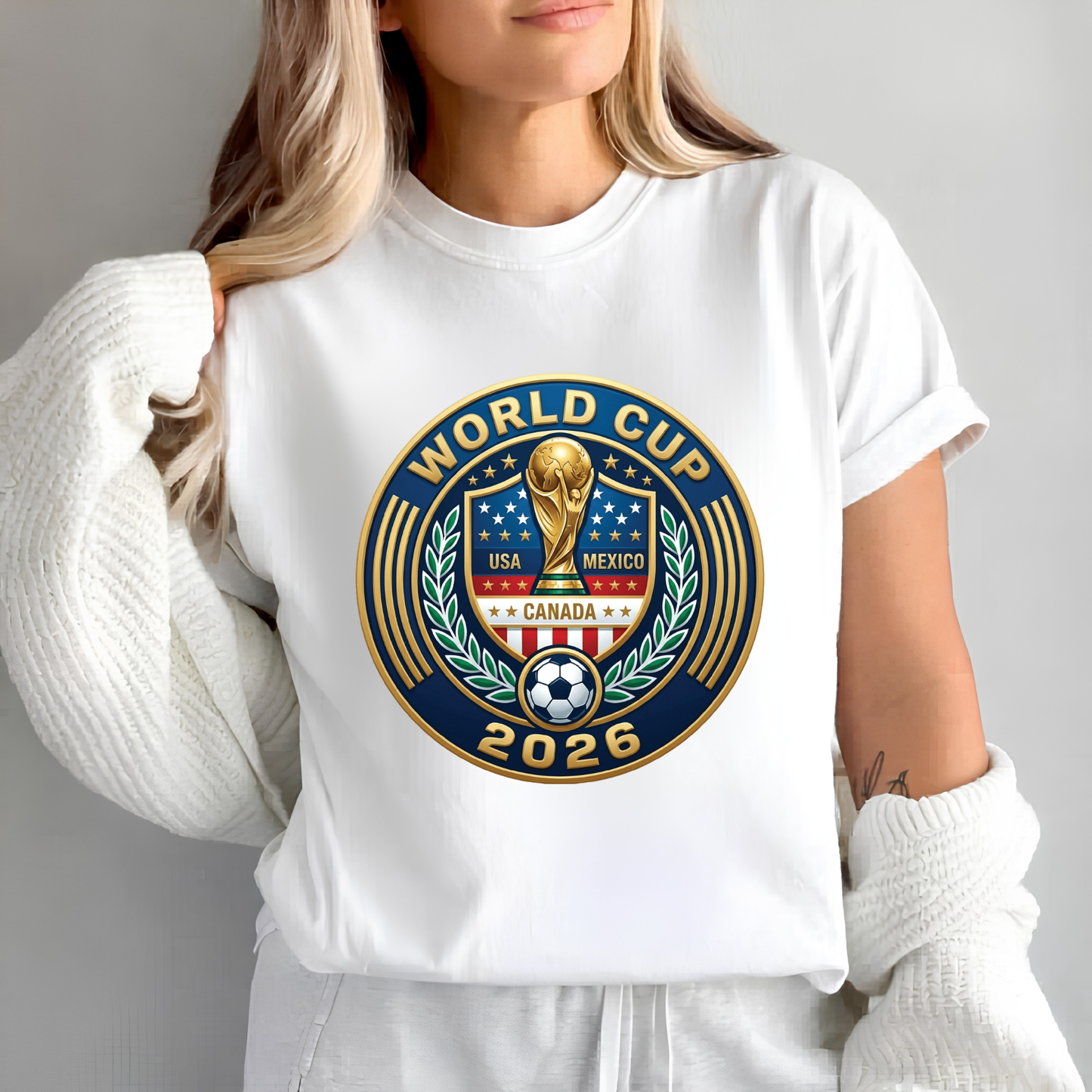 FIFA World Cup 2026 USA Mexico Canada Football Graphic T-Shirt (physical)