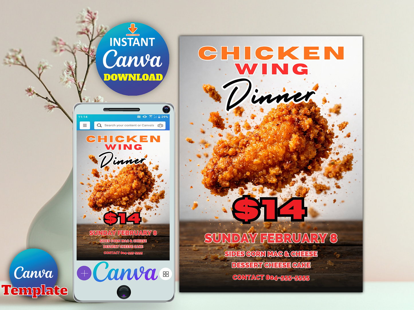 Fried Chicken Wing Dinner