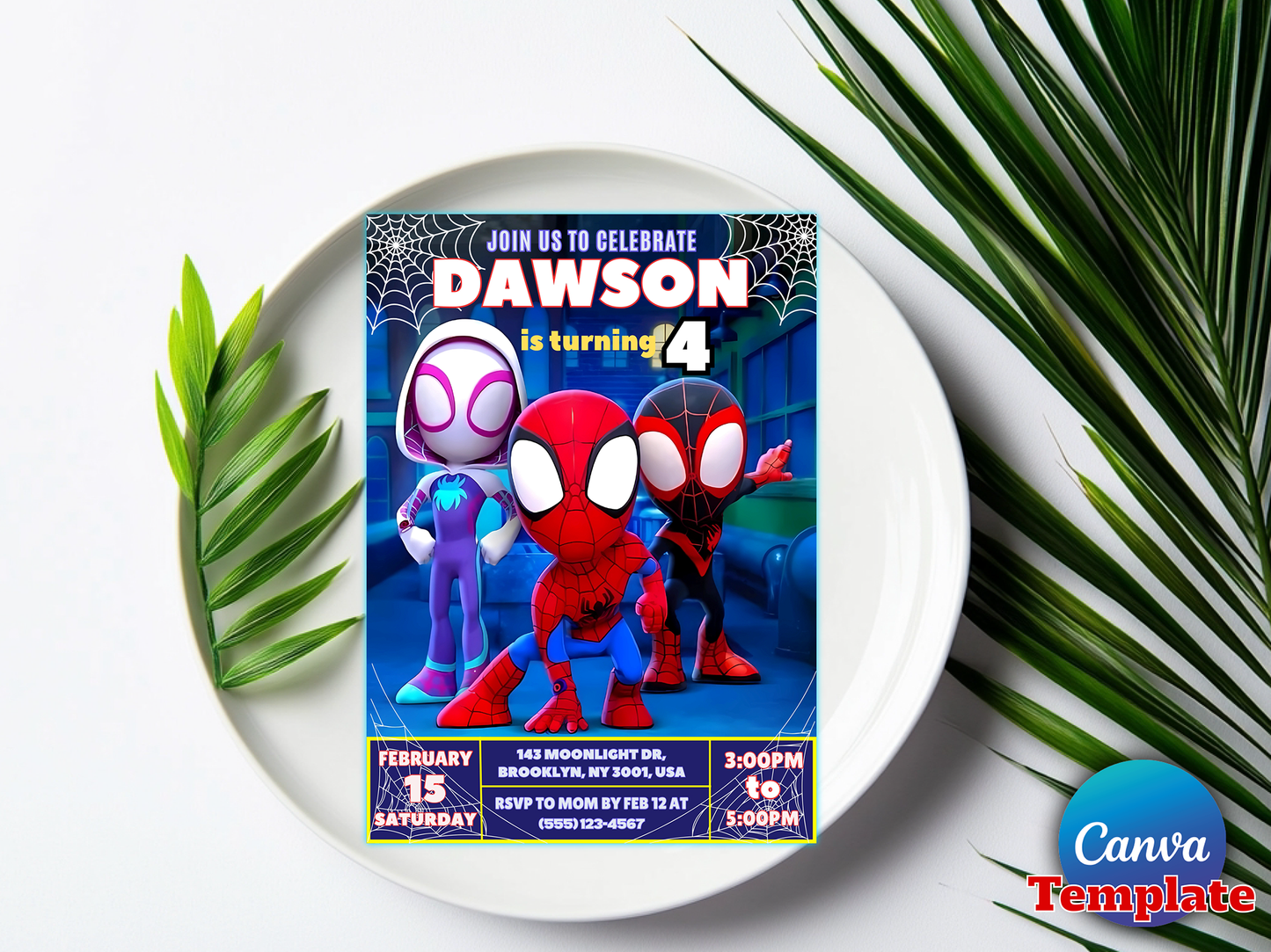 Spidey Celebrate Birthday Invitation Template