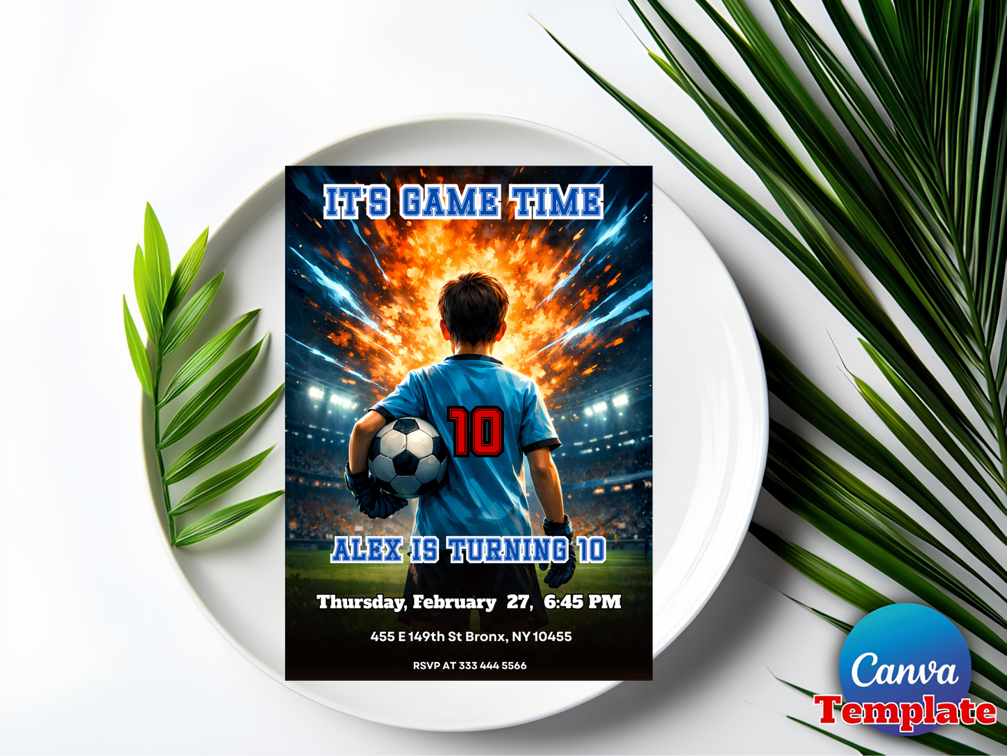 Editable Soccer Birthday Invitation, Boys Sports Party Digital Download
