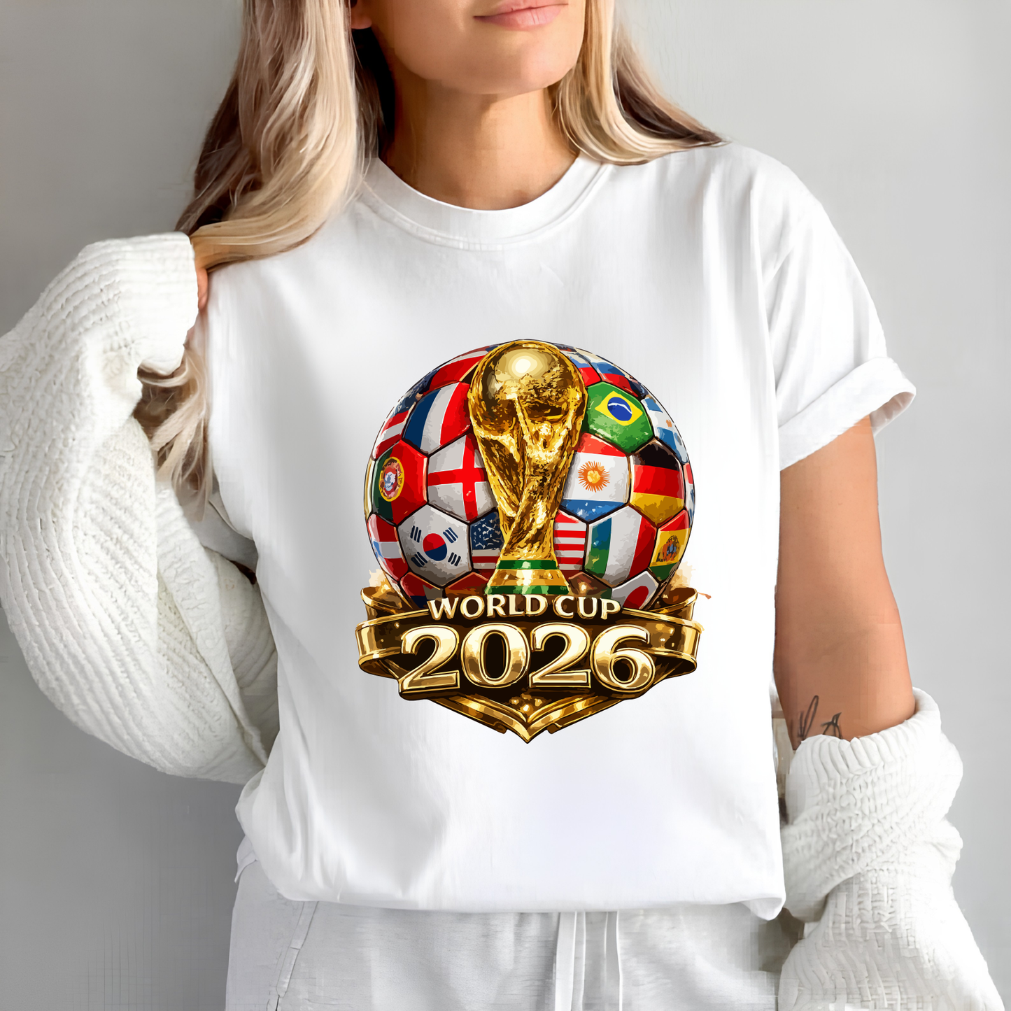 World Cup 2026 International Flags Graphic Tee - Premium Football Tournament Shirt (physical)