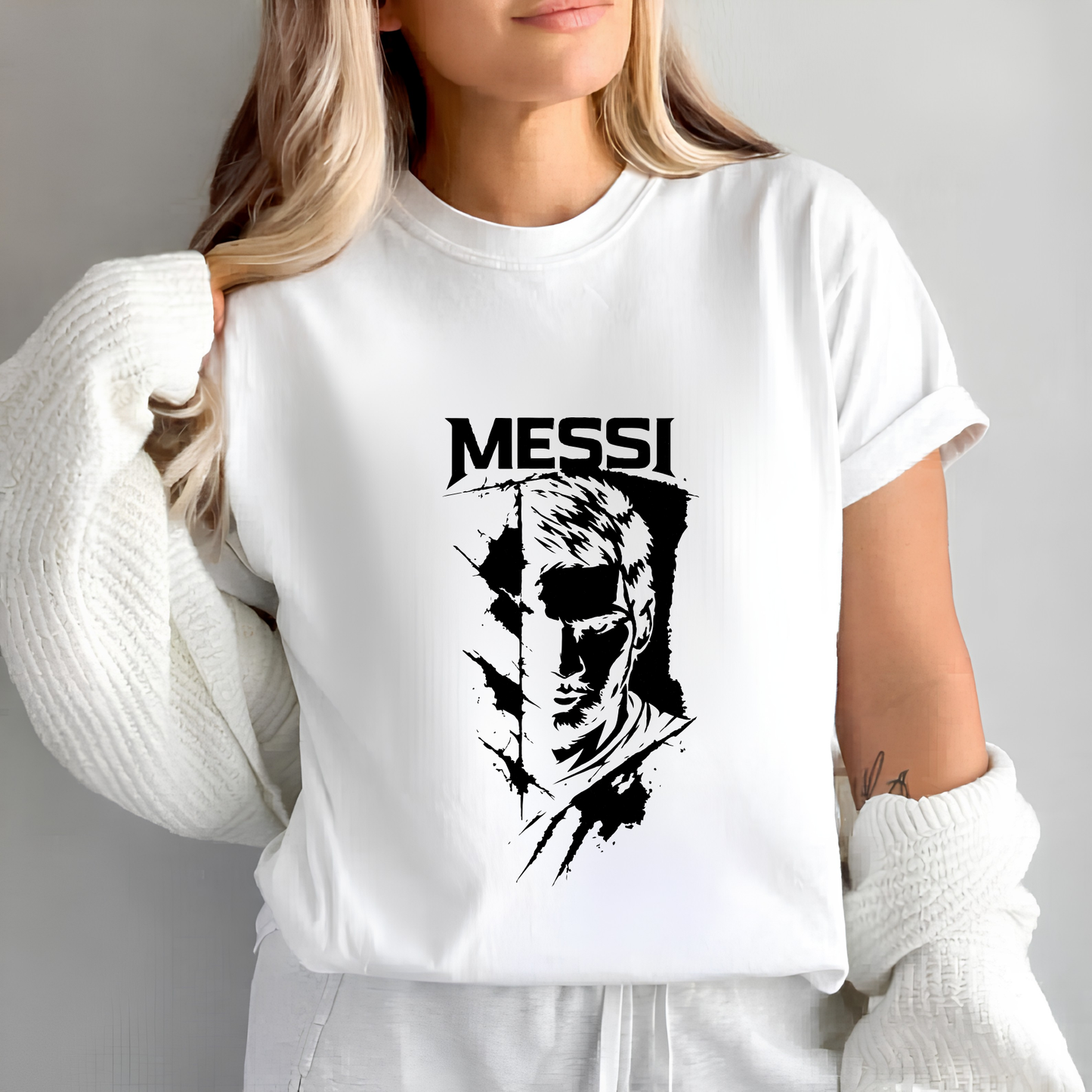 FIFA World Cup 2026 Lionel Messi Grunge Portrait Graphic Tee (physical)