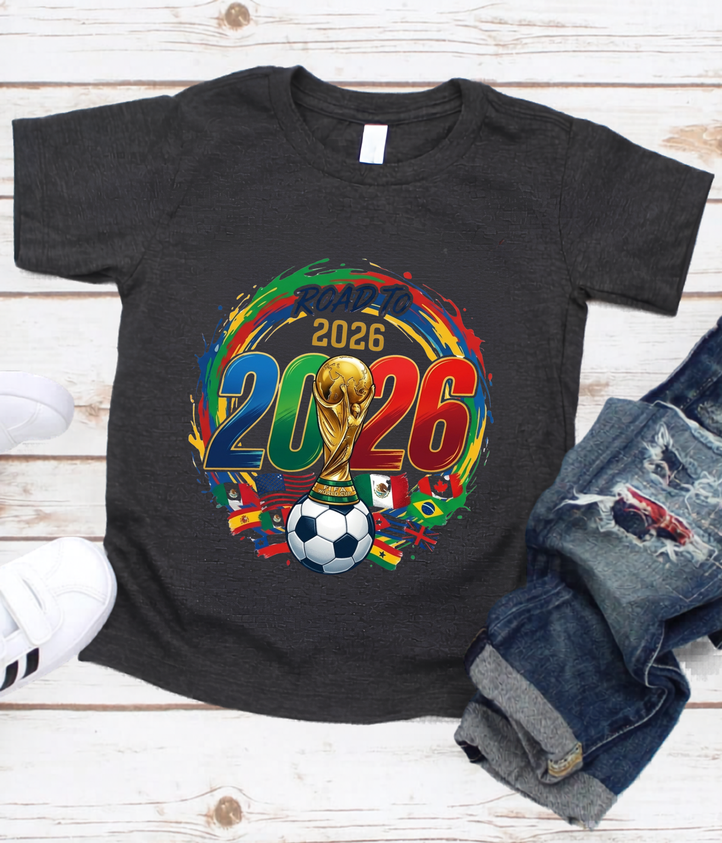 Official 2026 World Cup "Road to 2026" Unisex Navy T-Shirt (physical)