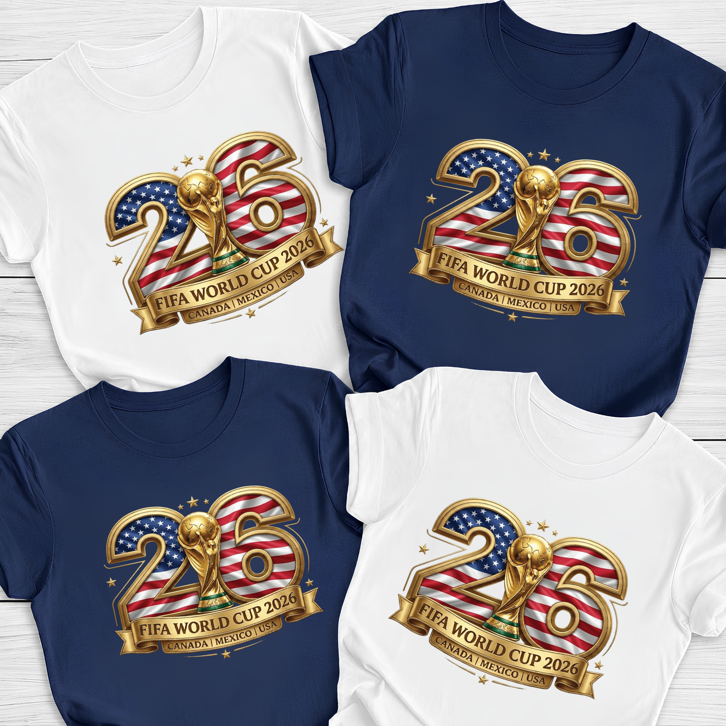 FIFA World Cup 2026 USA Flag Emblem T-Shirt Bundle (physical)