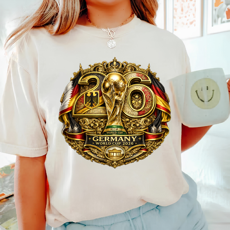 Germany World Cup 2026 Premium Golden Graphic T-Shirt (physical)