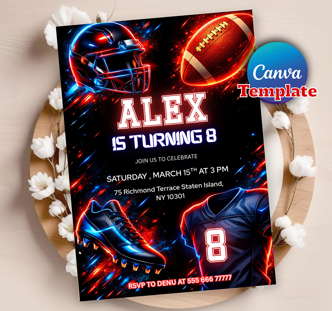 Printable American Football Game Invitation