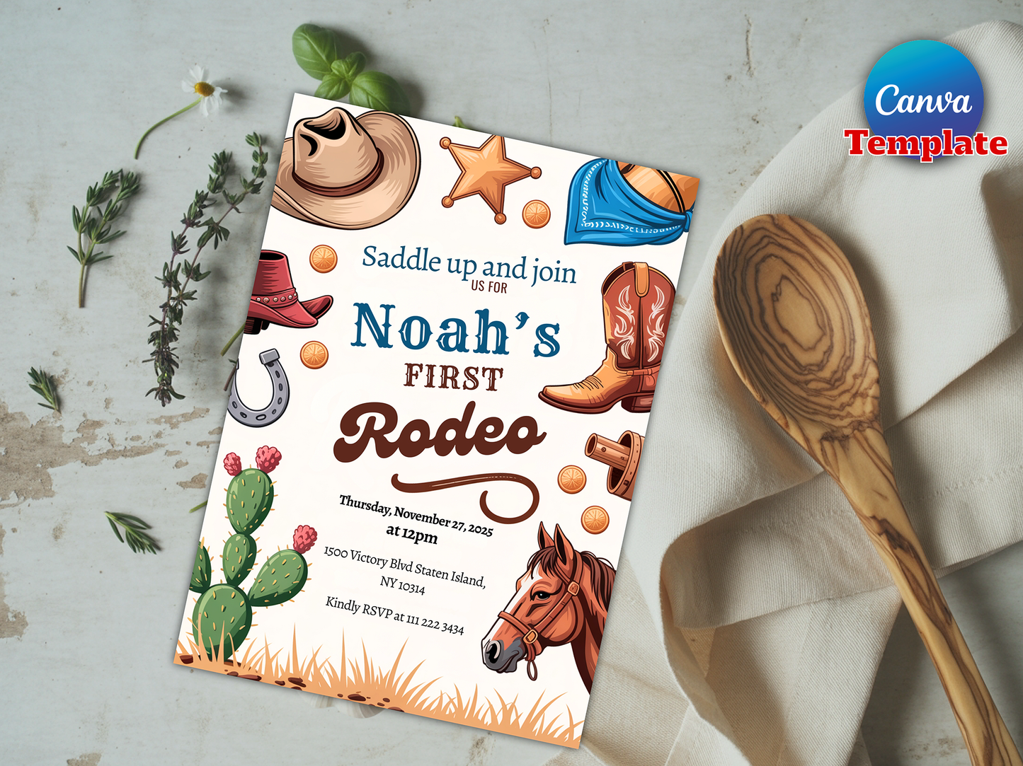 First Rodeo Birthday Invitation Template