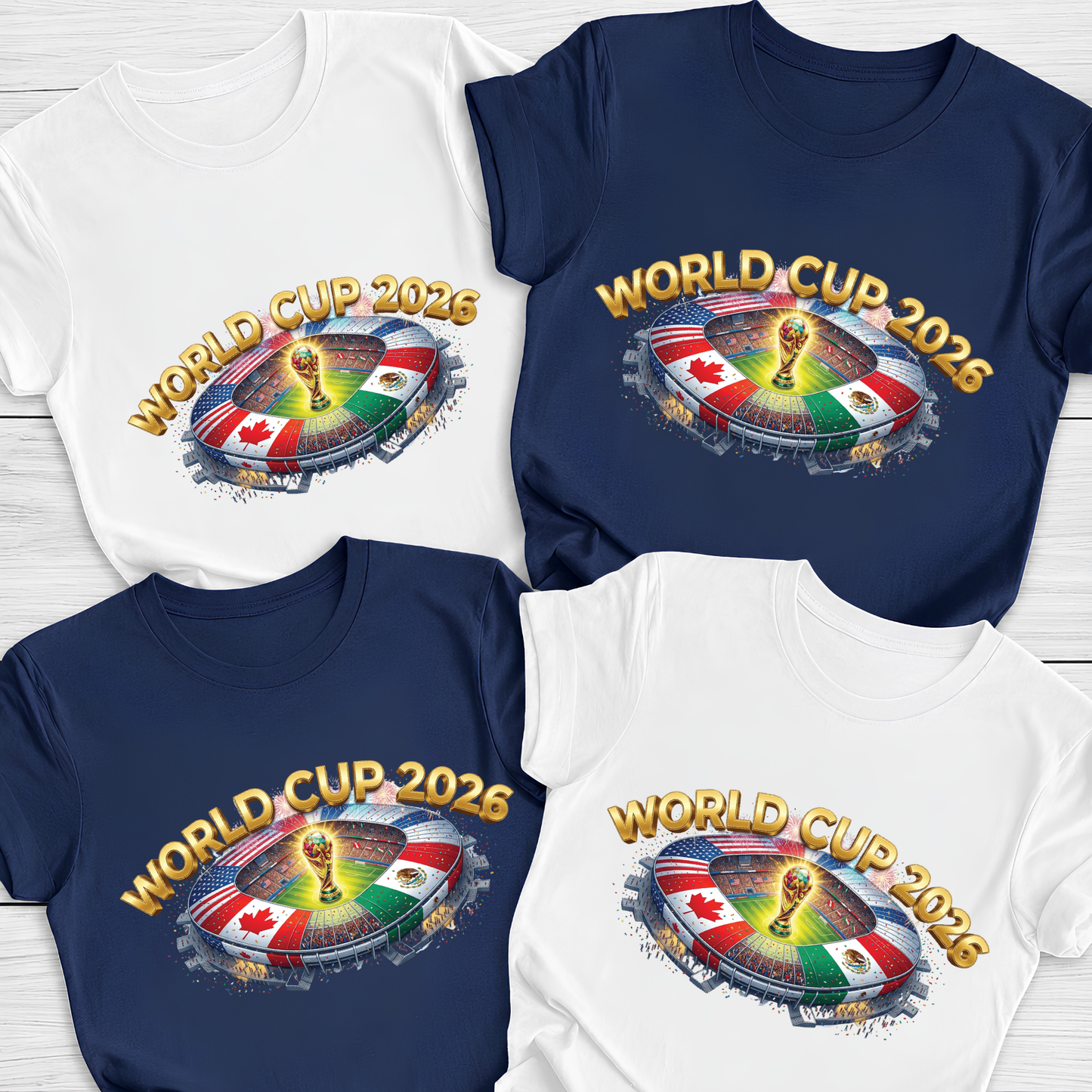 FIFA World Cup 2026 Host Stadium USA Mexico Canada Soccer Graphic T-Shirt  (physical)