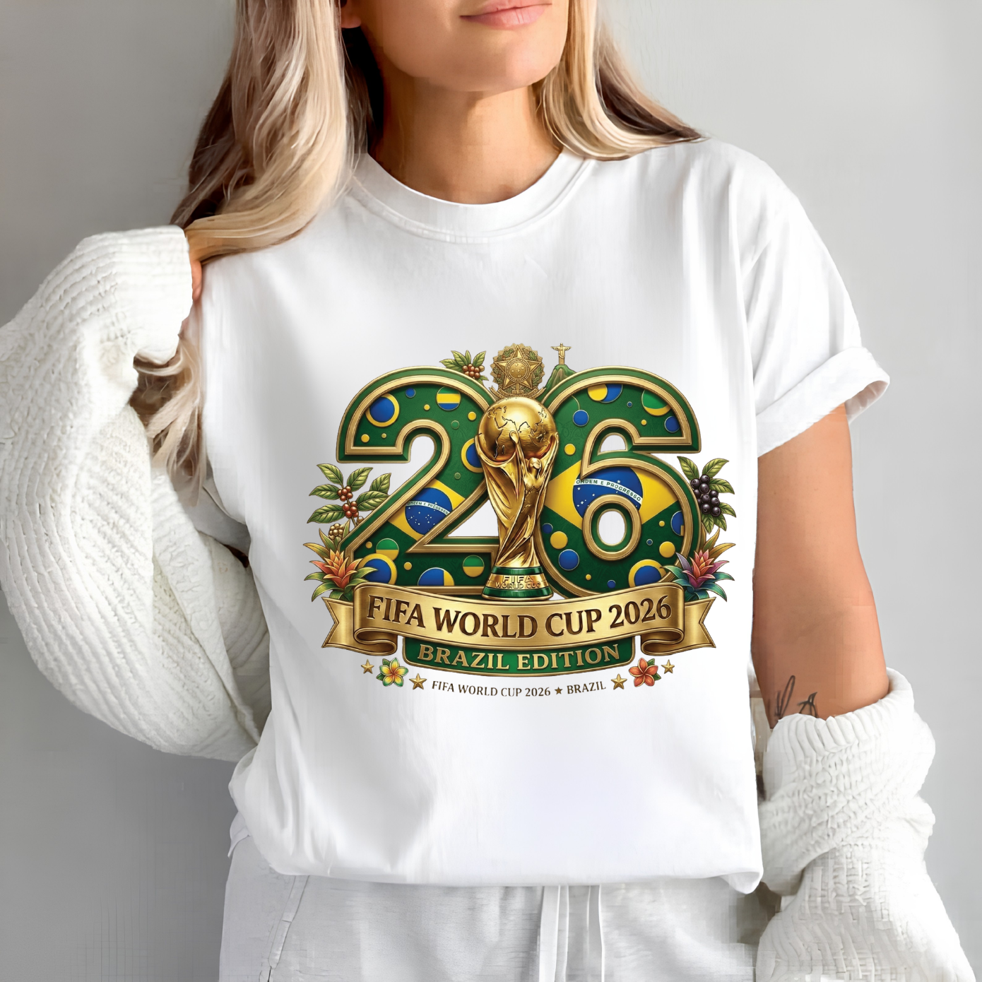FIFA World Cup 2026 Brazil Edition Graphic Grey T-Shirt (physical)