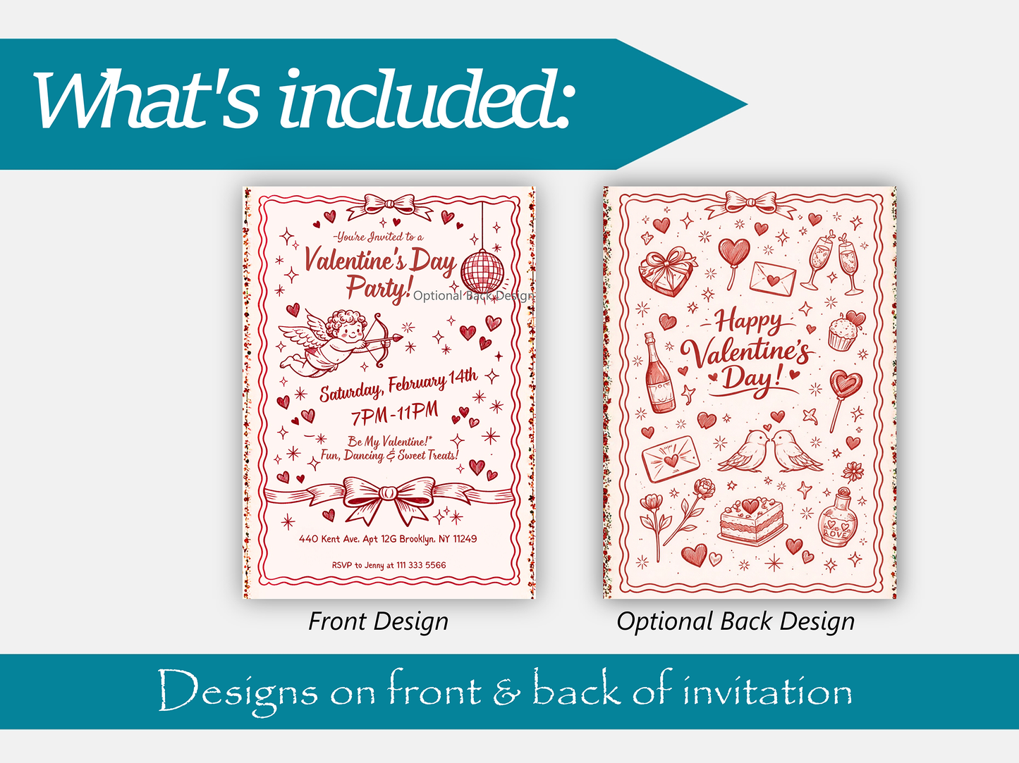 Galentine's Invite Valentine's Day Party Girls Night
