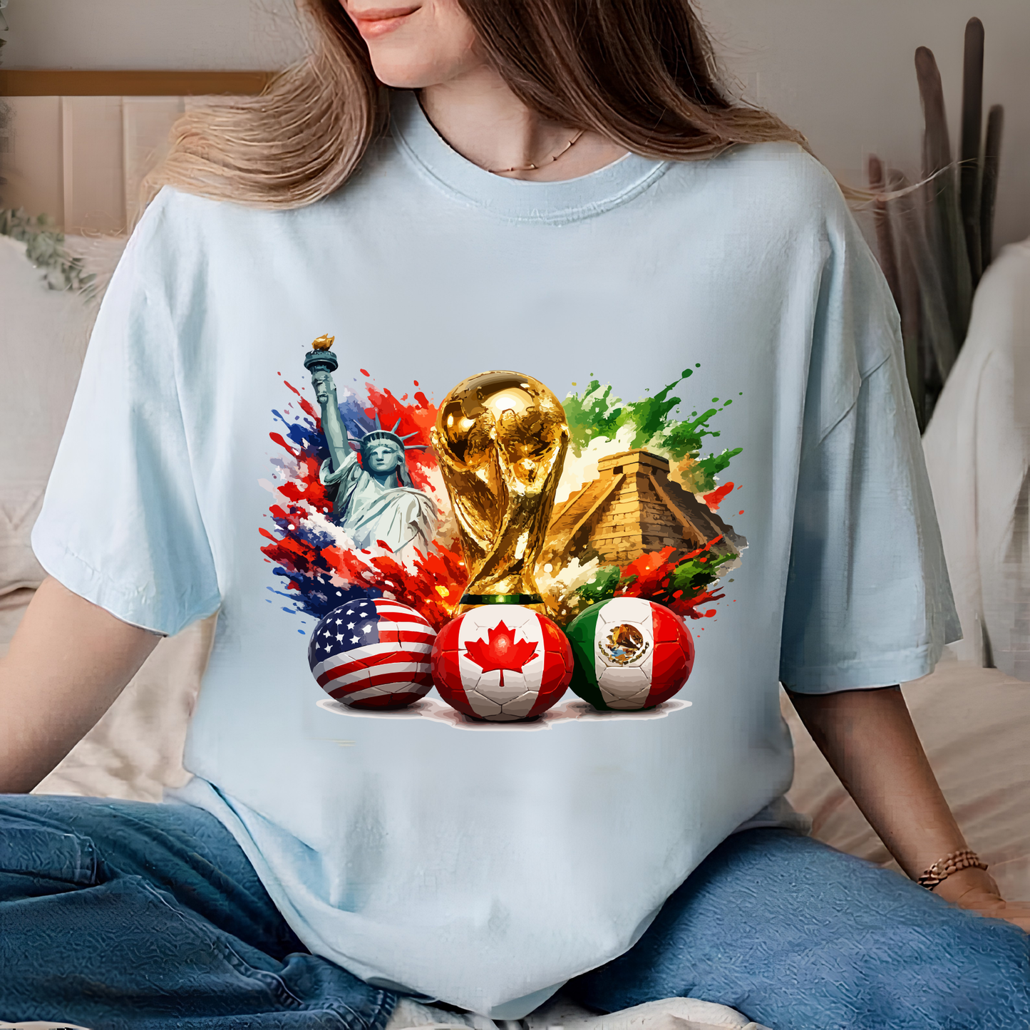 2026 World Cup United North America Soccer T-Shirt - USA, Canada & Mexico Fan Tee(physical)