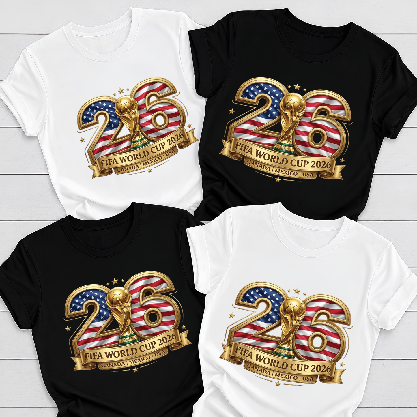 FIFA World Cup 2026 USA Flag Emblem T-Shirt Bundle (physical)