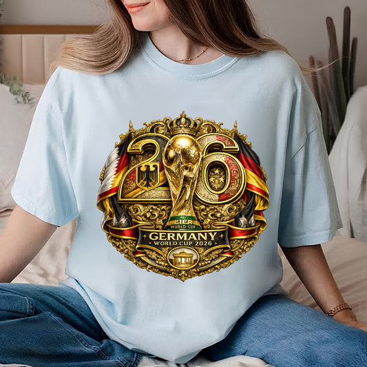Germany World Cup 2026 Premium Golden Graphic T-Shirt (physical)