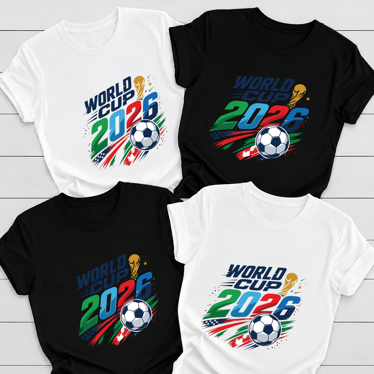 FIFA World Cup 2026 Colorful Soccer Logo Fans Graphic T-Shirt (physical)