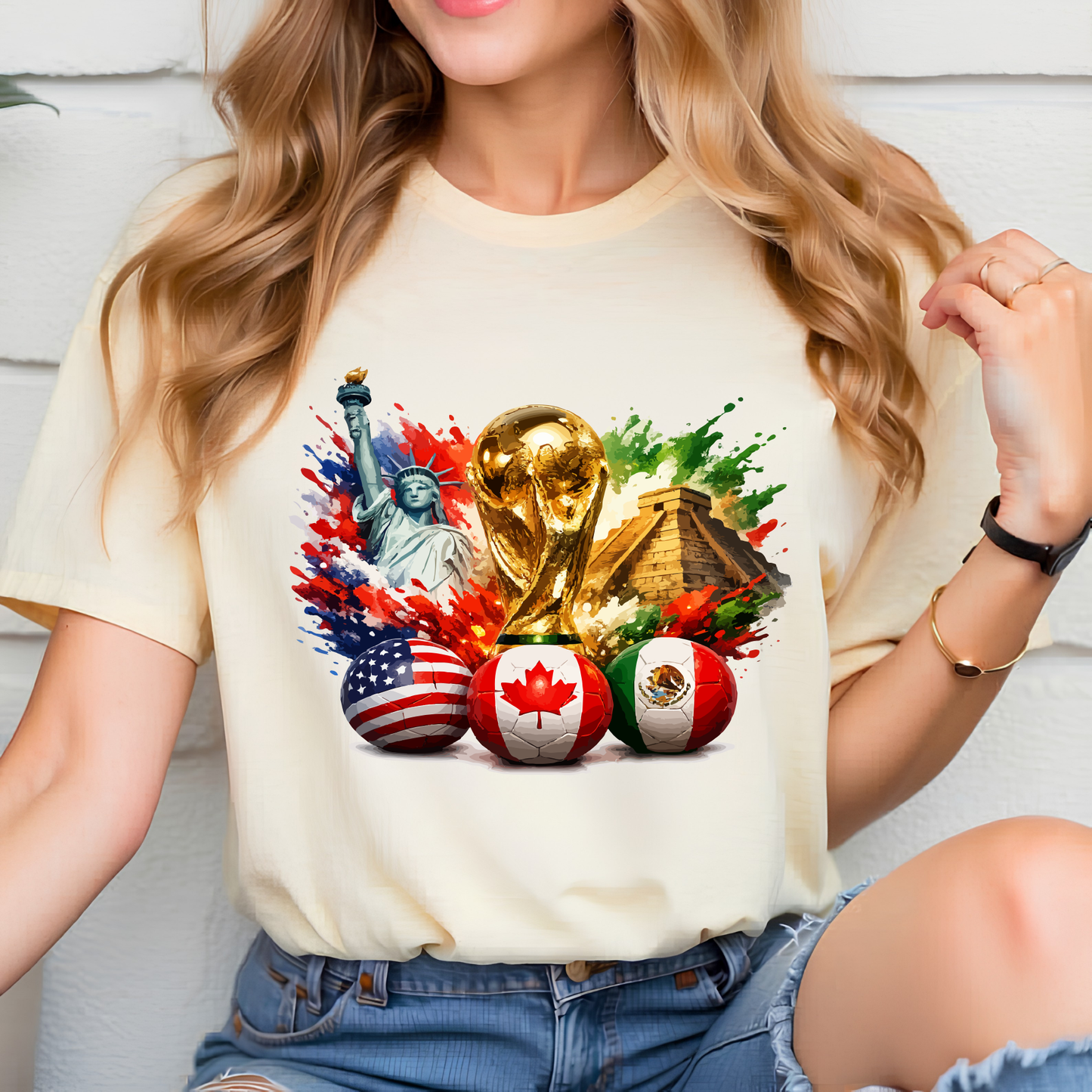2026 World Cup United North America Soccer T-Shirt - USA, Canada & Mexico Fan Tee(physical)
