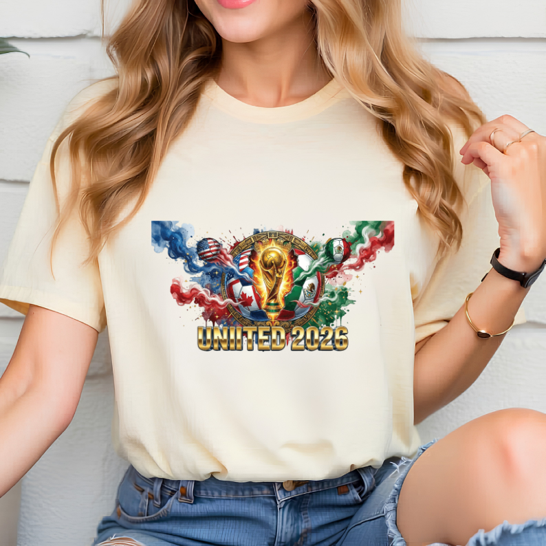 FIFA World Cup 2026 "United" Watercolor Splash Light Blue T-Shirt (physical)