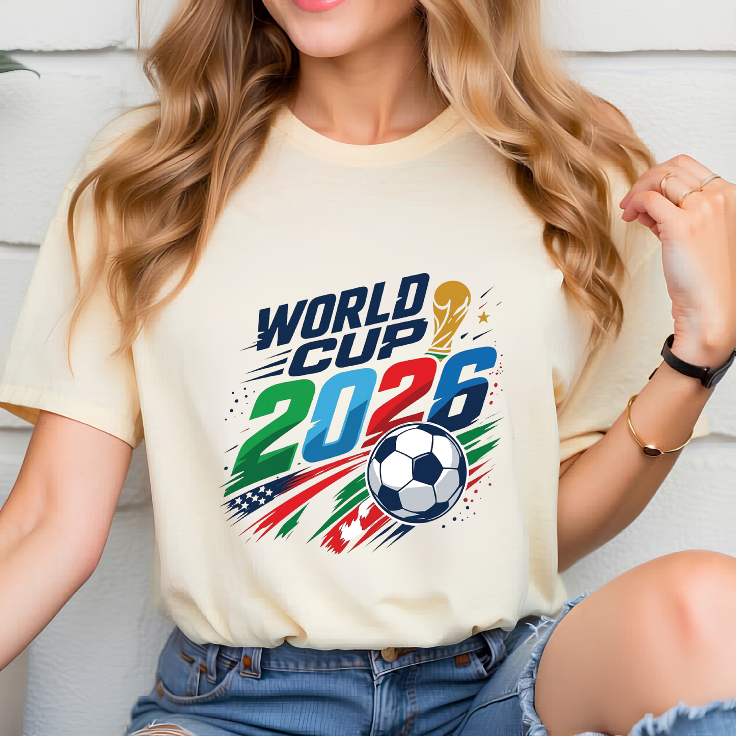 FIFA World Cup 2026 Colorful Soccer Logo Fans Graphic T-Shirt (physical)