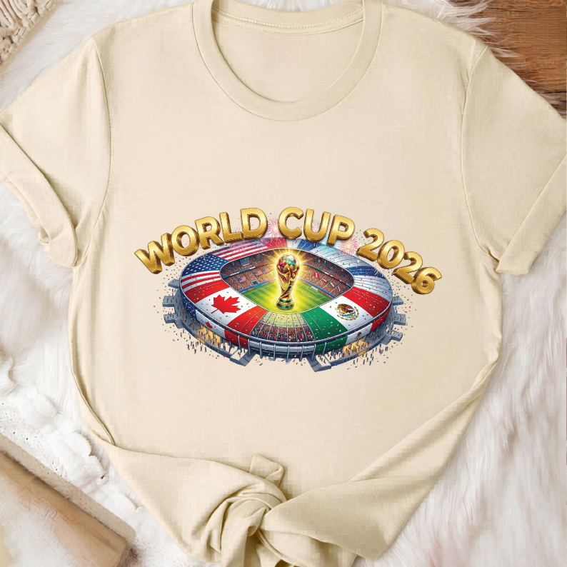FIFA World Cup 2026 Host Stadium USA Mexico Canada Soccer Graphic T-Shirt  (physical)