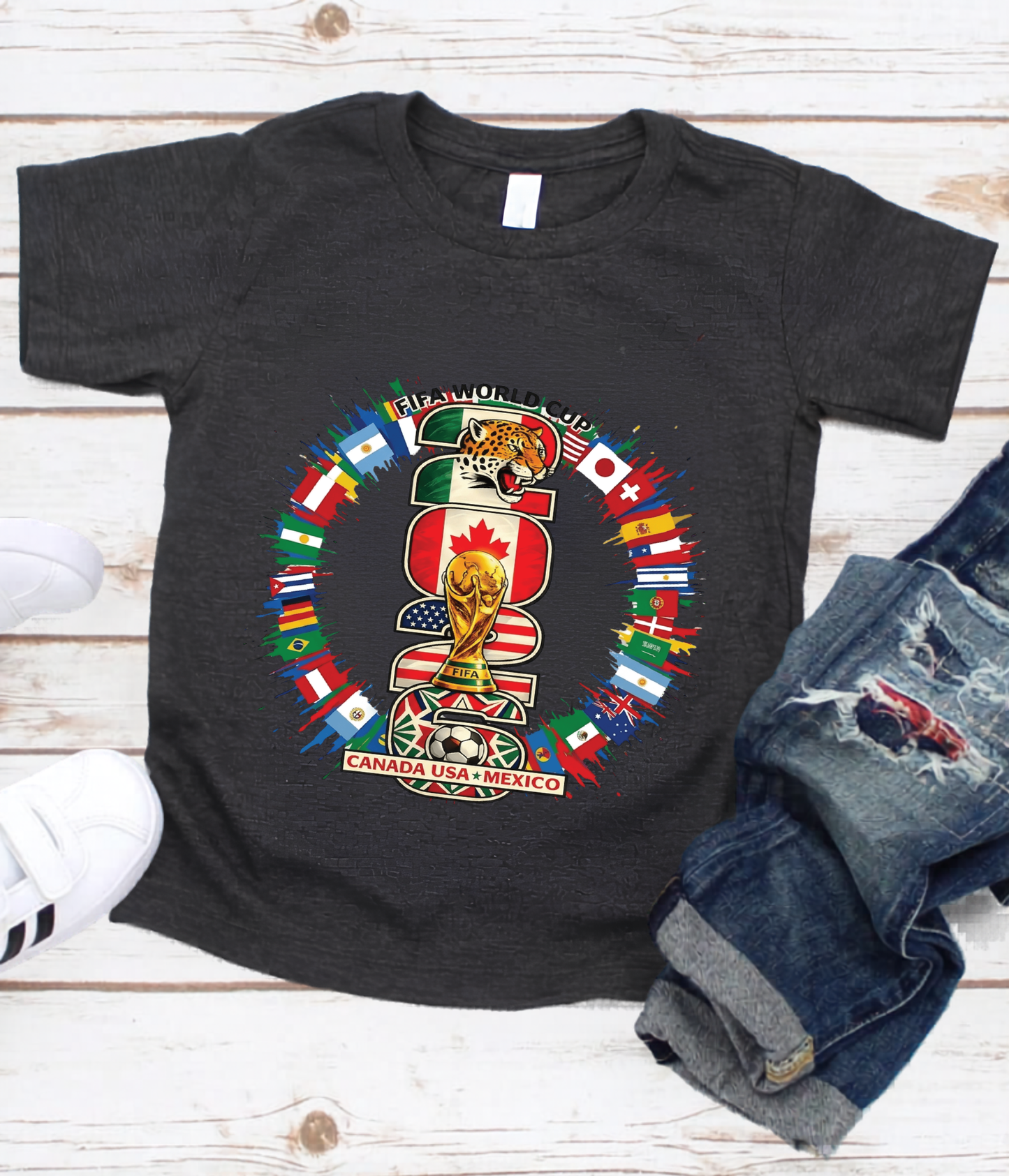 Official 2026 World Cup Canada USA Mexico Pink Graphic Tee (physical)