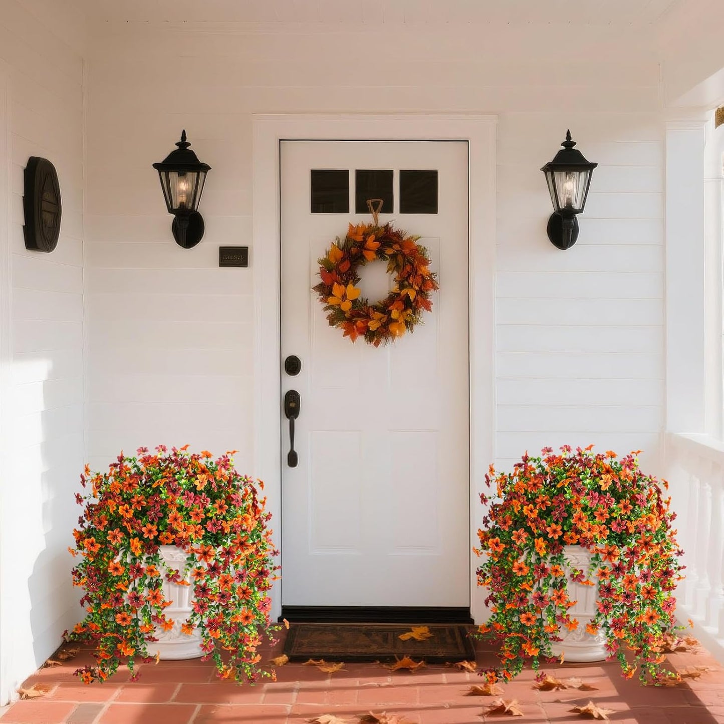 Artificial Fall Fake Flowers for Outdoor Fall Decoration 2 Pcs