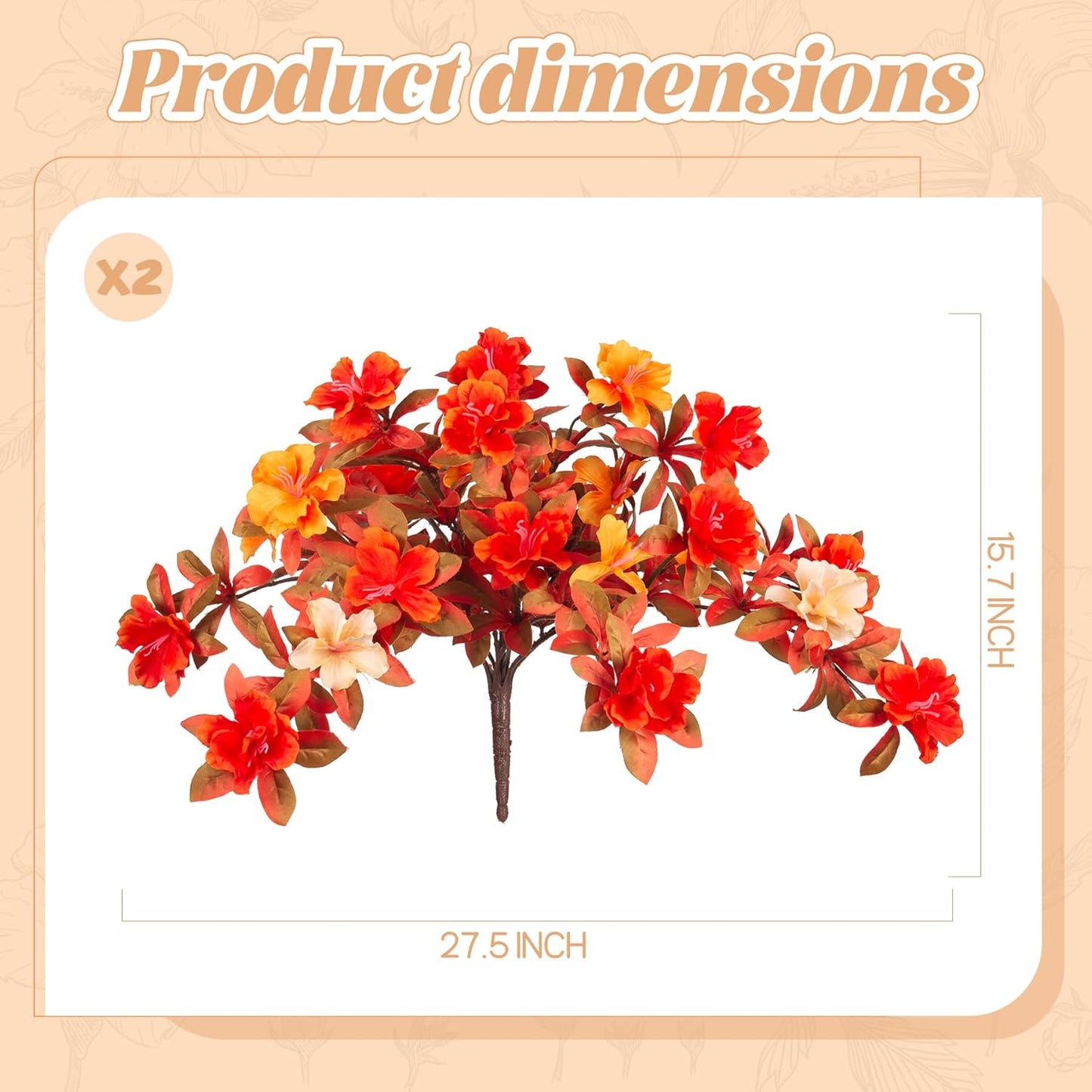 2 bundle Fall Flowers Artificial for Decoration