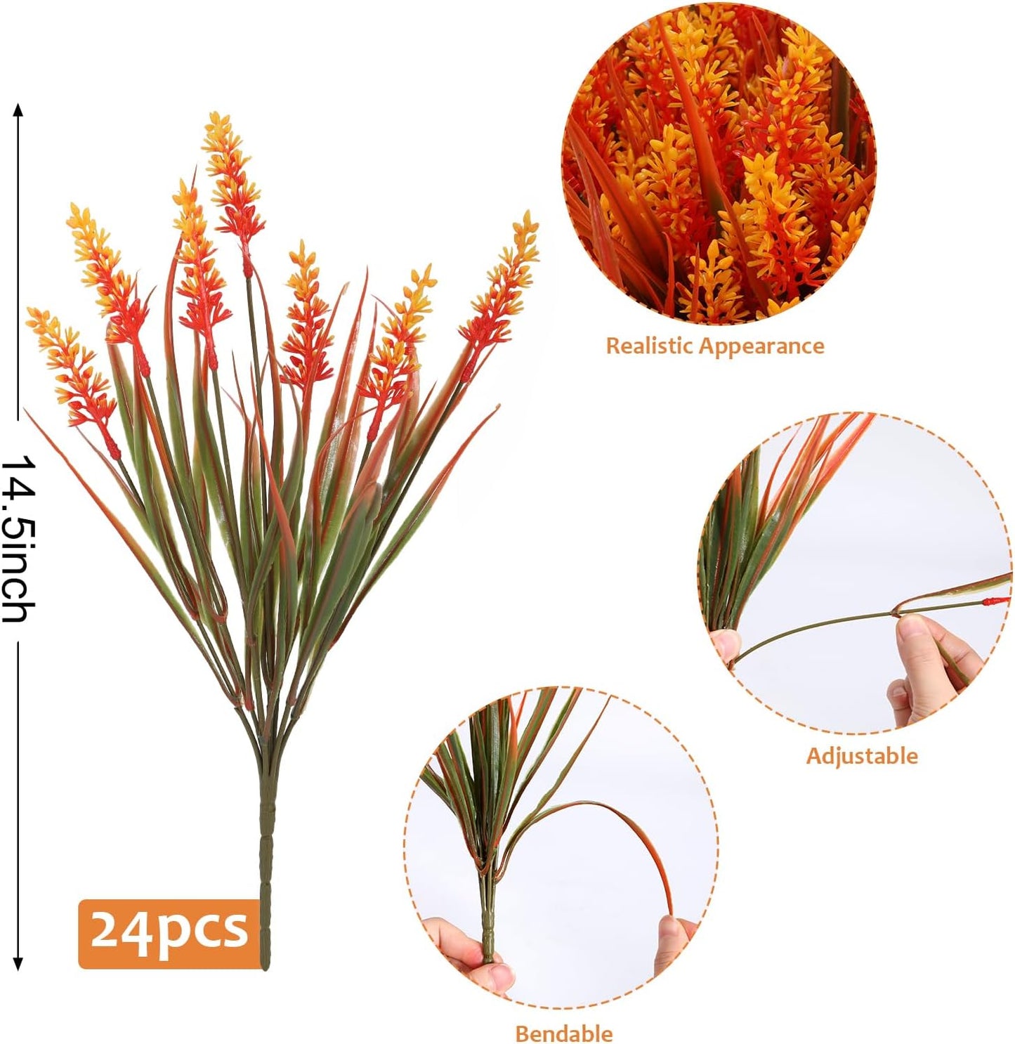 Geegoods 24 Bundles Artificial Fall Flowers Outdoor