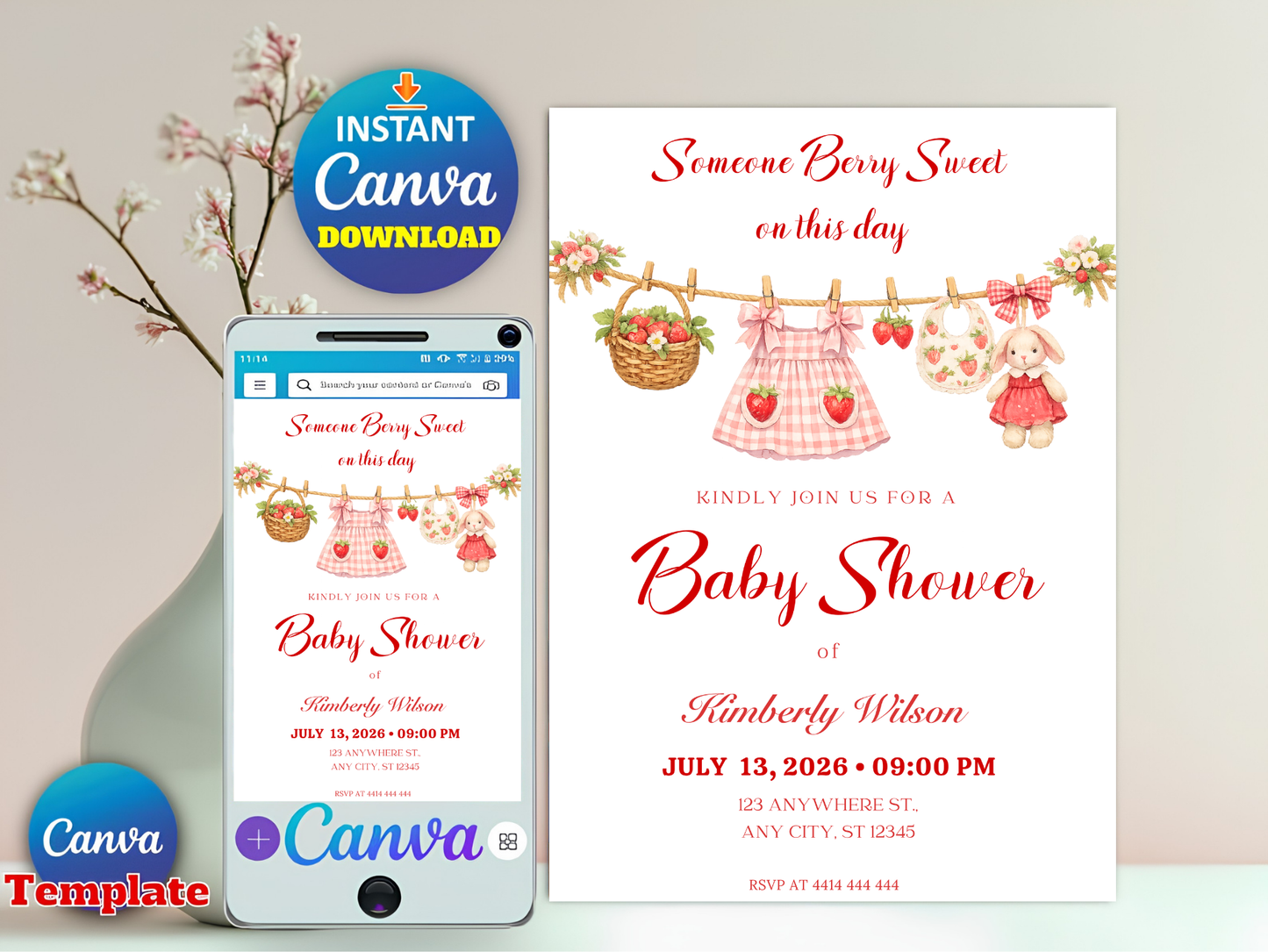 Baby in Bloom Invitation, Wildflowers Baby Shower Invitation, Purple Pink Flower Invitation,Wild Flower Invite, Floral Baby Brunch Invite (Copy)