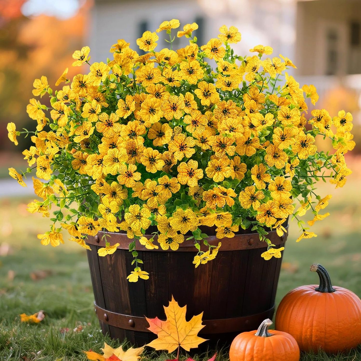 16 Bundles Artificial Mums Fall Flowers for Outdoors