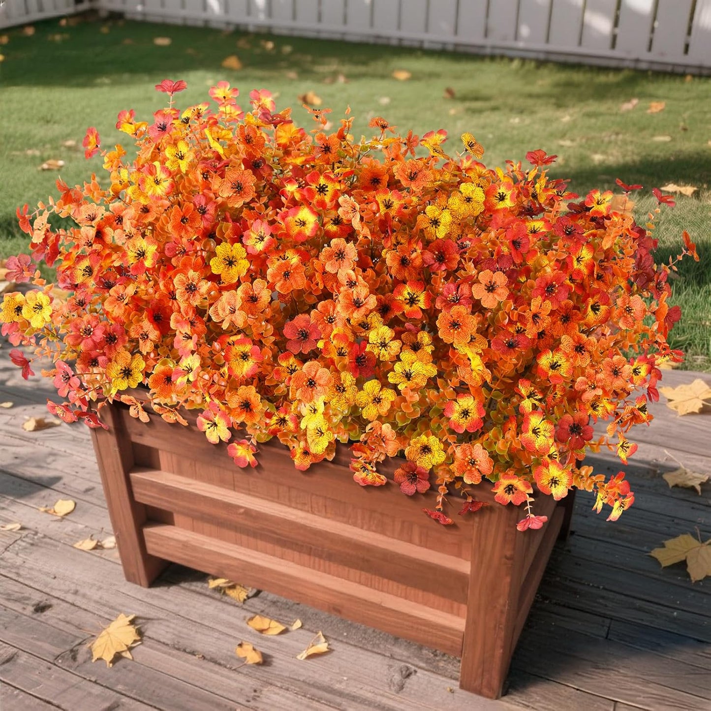 Artificial Fall Flowers for Decoration Fake Flowers Outdoor Artificial Plants - 12 Bundles