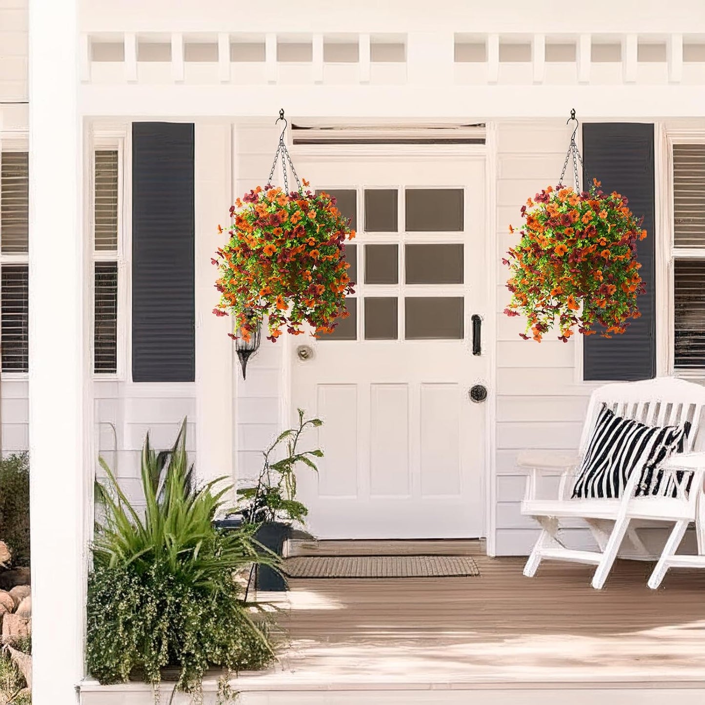 Artificial Hanging Flowers Plants for Outdoor Fall Decoration - 2PCS